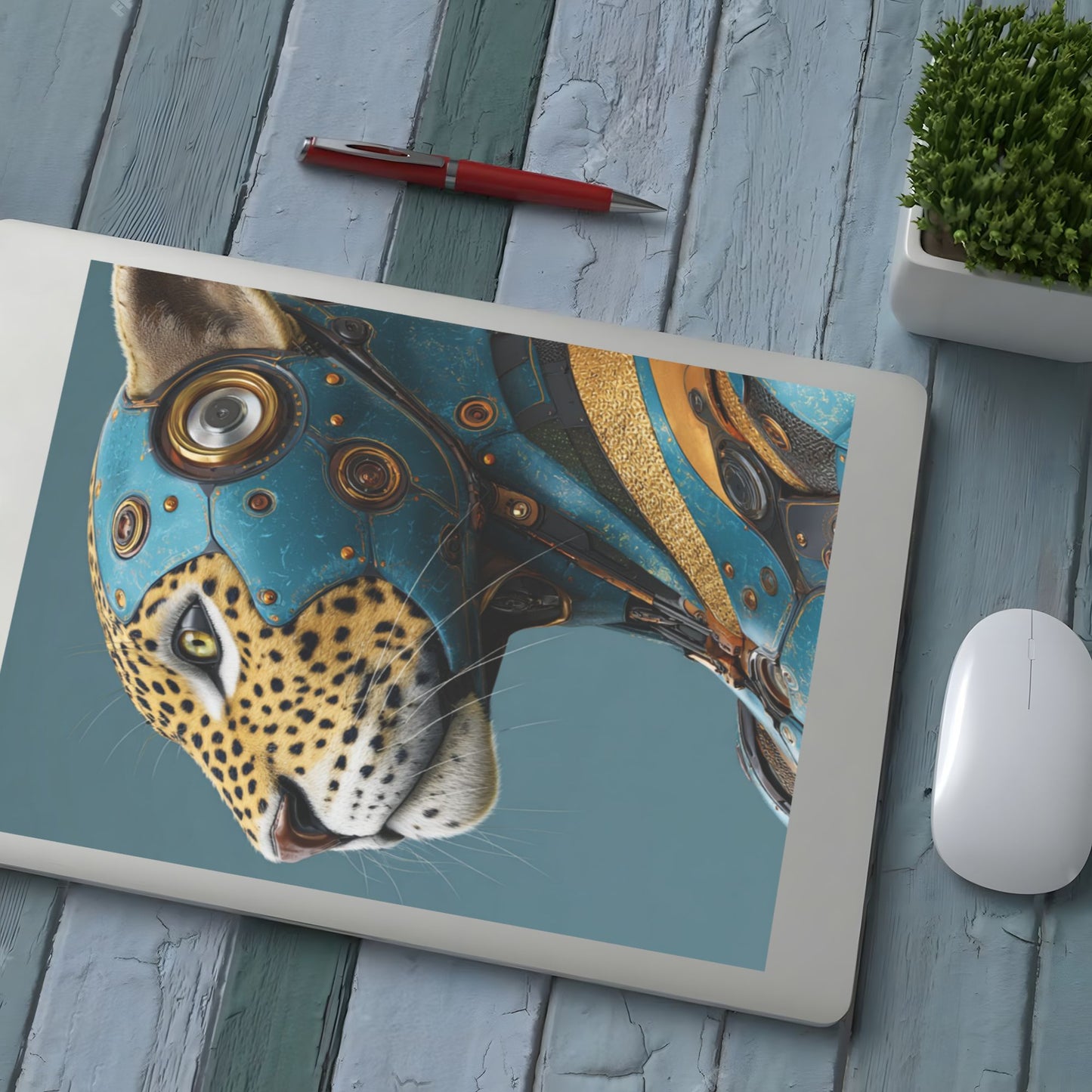 Cybernetic Leopard Robot Art Print | A Perfect Blend of Technology and Nature