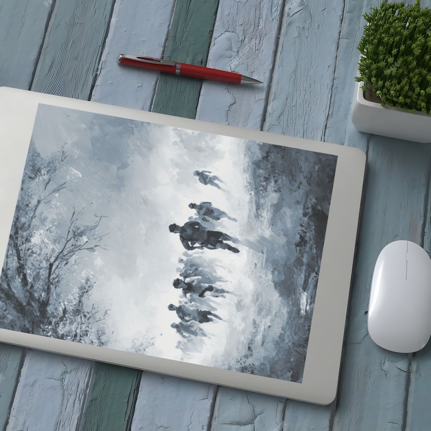 The Power of Runners | Dynamic Grey-Toned Art Print