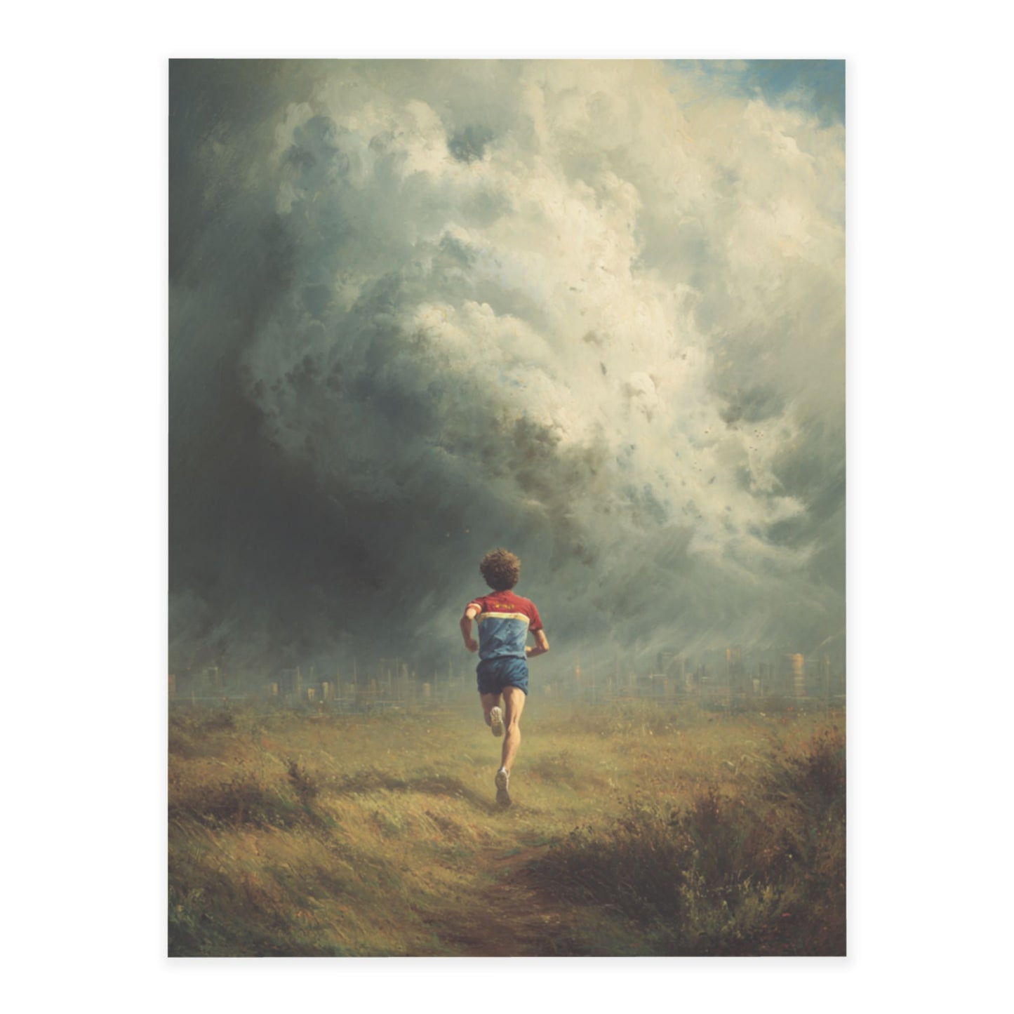 Storm Runner Art Poster – A Dramatic Fusion of Nature and Courage