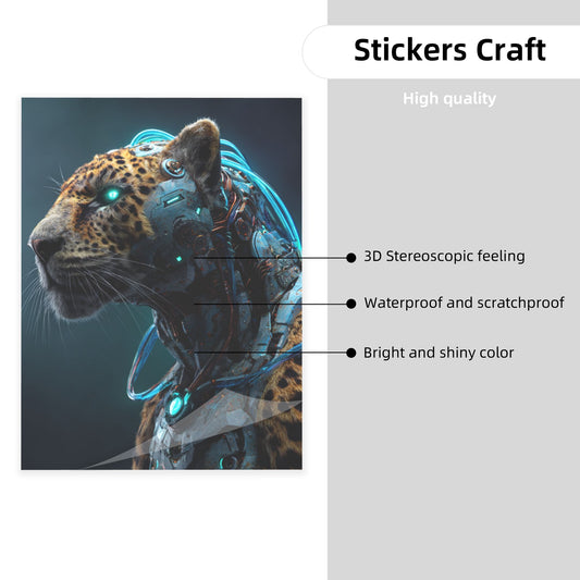 Cybernetic Leopard Robot Art Print | A Perfect Fusion of Machinery and Nature