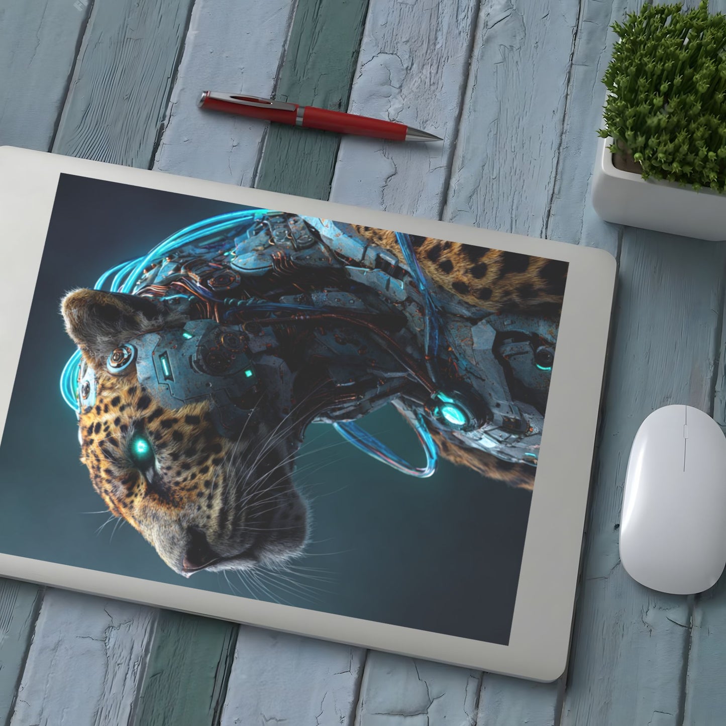 Cybernetic Leopard Robot Art Print | A Perfect Fusion of Machinery and Nature