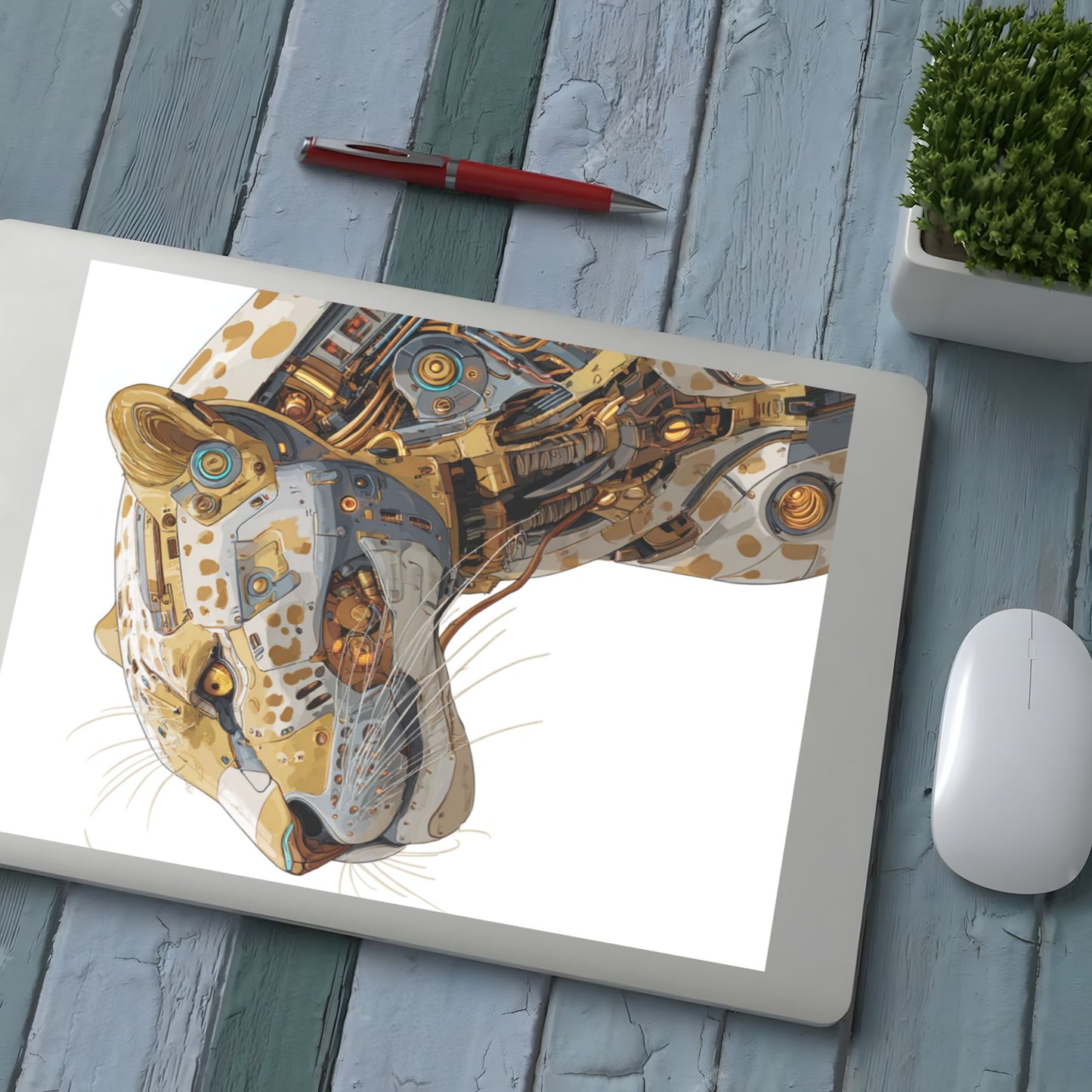 Cybernetic Leopard Robot Art Print | A Perfect Fusion of Future and Wildness
