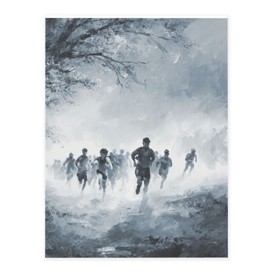 The Power of Runners | Dynamic Grey-Toned Art Print
