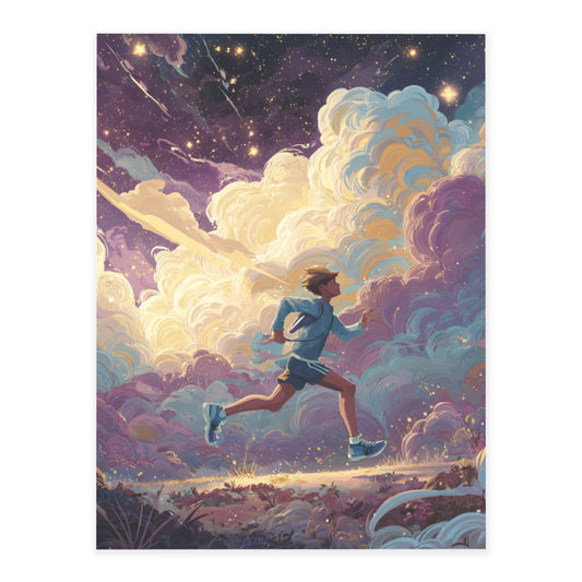 Running Under the Stars | Dreamy Cloud Art Print