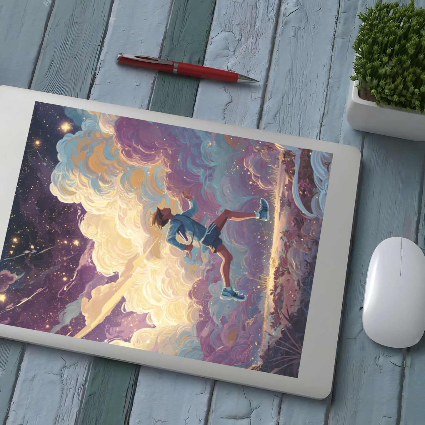 Running Under the Stars | Dreamy Cloud Art Print