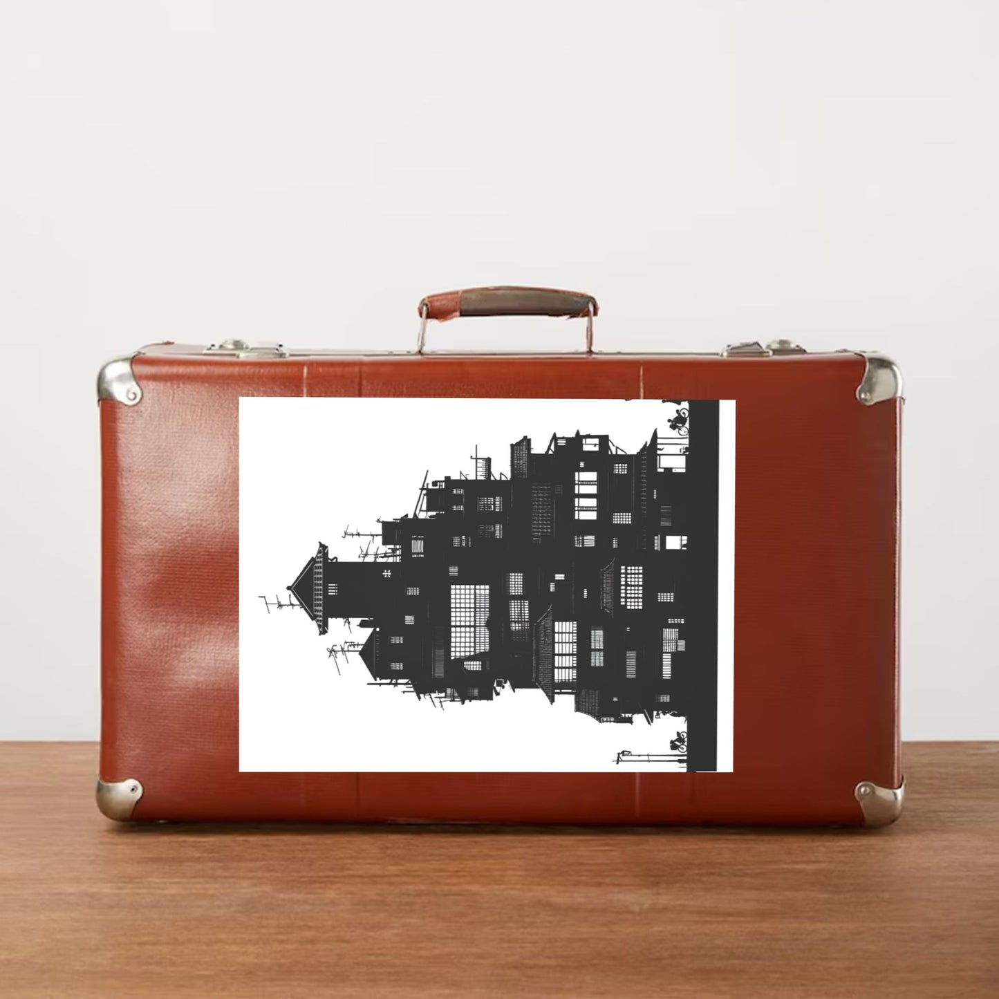 Minimalist Japanese Architecture Silhouette Wall Art – Black and White Zen Style Canvas Poster